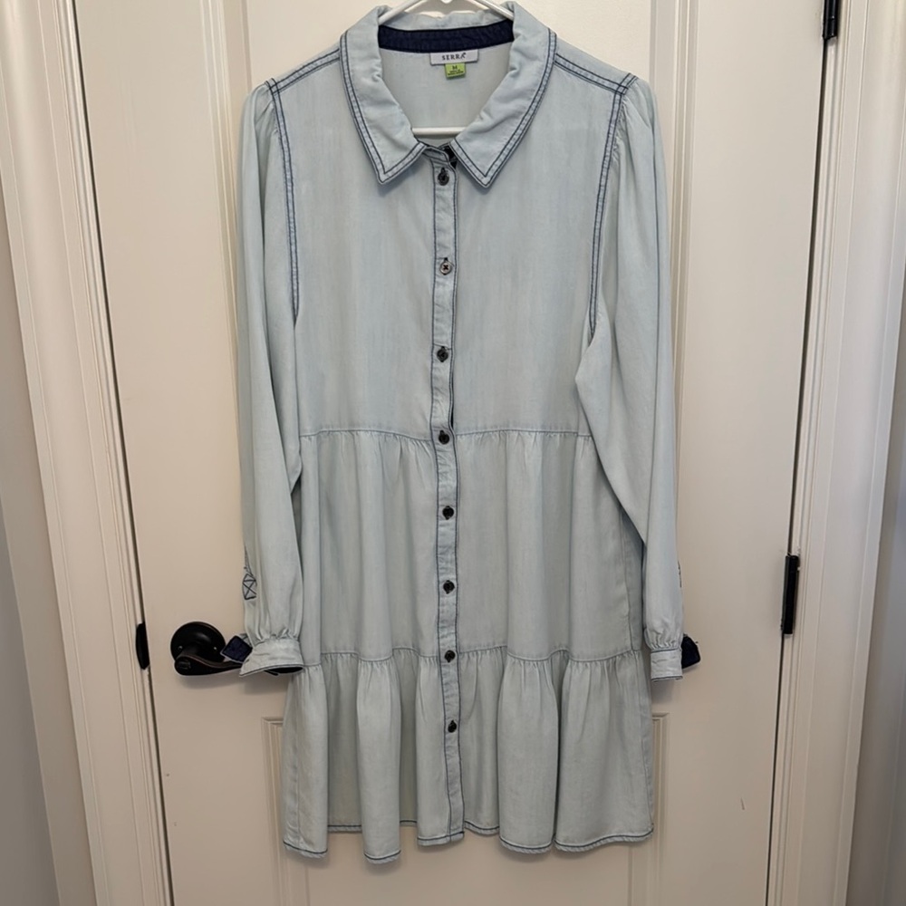 Serra Light‎ Blue Button-Down Dress